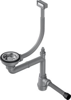 Фото товара: Omoikiri WK-1-IN Арматура для одночашевых моек с прямоугольным перелив, нерж.сталь