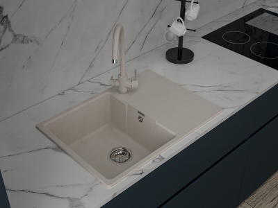 Детальное фото товара: GranFest URBAN 668L мойка, мрамор, песочный