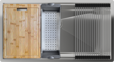 Детальное фото товара: Rivelato RINOX 8044 UN INOX, мойка, нержавеющая сталь