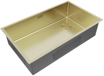 Детальное фото товара: Paulmark NEXT-SKEW 74 UNI, мойка, нержавеющая сталь, светлое золото