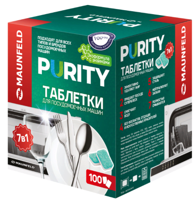 Детальное фото товара: Maunfeld таблетки для посудомоечных машин MDT100EC