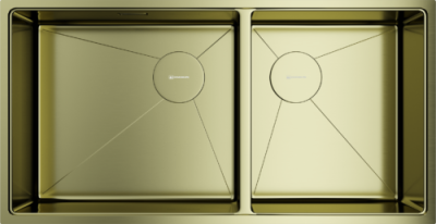 Omoikiri Taki 85-2-LB-U/IF-LG Side, мойка, нержавеющая сталь/светлое золото
