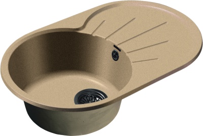 GranFest RONDO GF-R-750 L, мойка, мрамор, песочный
