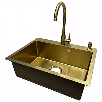Фото товара: Emar EMB-119 PVD Nano Golden, мойка, нержавеющая сталь, золото
