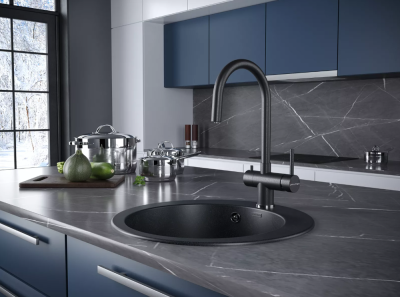 Детальное фото товара: Paulmark HELLER, смеситель, гранит, черный