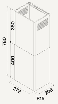 Falmec короб декоративный для TAB 60-80, нержавеющая сталь