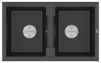 Фото товара: Paulmark TANDEM 80/2, мойка, гранит, черный