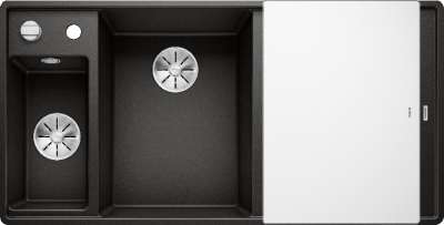 Blanco Axia III 6S-F, мойка, чаша слева, гранит, черный, доска стекло Blanco Axia III 6S-F, мойка, чаша слева, гранит, черный, доска стекло