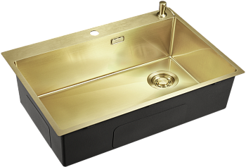 Фото товара: Emar EMB-660(TOP) PVD Matt Golden, мойка, нержавеющая сталь, матовое золото