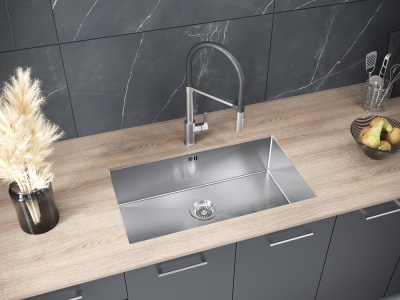 Детальное фото товара: Paulmark GERBERG 74 UNI, мойка, нержавеющая сталь брашированная