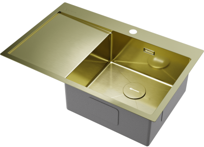 Детальное фото товара: Omoikiri Akisame 78-LG-R, мойка, нержавеющая сталь/светлое золото, чаша справа