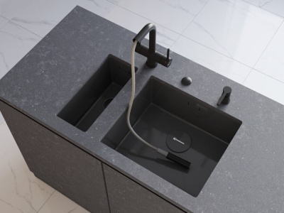 Детальное фото товара: Omoikiri Taki 49-U/IF-GM, мойка, нержавеющая сталь/вороненая сталь 