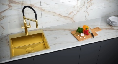 Детальное фото товара: KUCHENSTERN WERK 60, мойка, нержавеющая сталь, золото