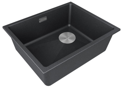 Детальное фото товара: Paulmark LUMI 55UNI-SKEW, мойка, гранит, черный металлик
