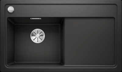 Blanco Zenar 45S, мойка, гранит, черный, с клапаном-автоматом, чаша слева Blanco Zenar 45S, мойка, гранит, черный, с клапаном-автоматом, чаша слева