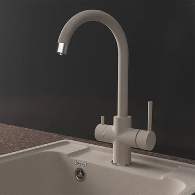 GranFest GF-Z-5422, смеситель, гранит, песочный Детальное фото товара: GranFest GF-Z-5422, смеситель, гранит, песочный