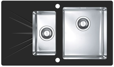 ALVEUS KARAT 20, нержавеющая сталь, черный (в компл.с сифоном 1092272)