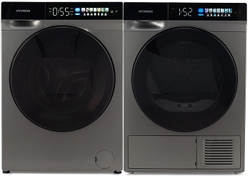 Фото товара: Hyundai стирка WFE9230 DARK GRAY + сушка DFE9430 DARK GRAY