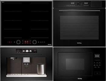 Фото товара: KORTING HIB 68700 B QUADRO + OKB 1650 GN STEAM + KMI 827 GN + KCM 9830 BCG