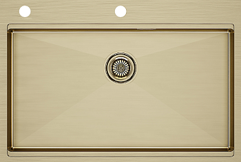 Фото товара: Paulmark KRONER-PRO 75, мойка, брашированное золото 