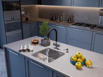 Детальное фото товара: Emar EMB-127А PVD Nano Satine, мойка, нержавеющая сталь сатин