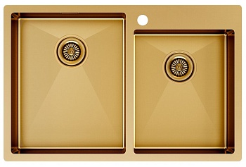 Фото товара: Paulmark KRONER 78/2S, мойка, нержавеющая сталь, брашированное золото