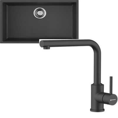 Детальное фото товара: Omoikiri Tedori 66-U-BL + Nakagawa-P-BL черный