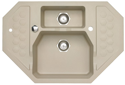 ALVEUS SENSUAL 60 GRANITAL+ PEBBLE-G02M, мойка, гранит, светло бежевый (с сифоном 1104729)