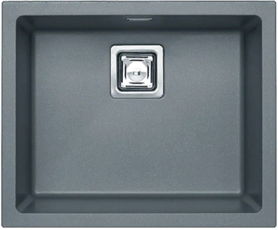 ALVEUS QUADRIX 50 GRANITAL+ STEEL-G04M, мойка, гранит, металлик (в комплекте с сифоном 1133398)