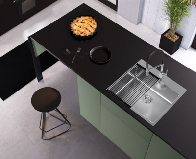 Детальное фото товара: ALVEUS NOX 120 BRS, мойка, нержавеющая сталь (в комплекте с интегрированным сифоном)