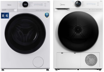 Детальное фото товара: Midea стирка MF200D80WBS/W-RU + сушка MD200D90WB/W-RU