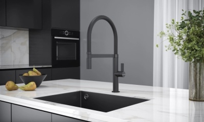 Детальное фото товара: KUCHENSTERN TURM-E, смеситель, гранит, черный