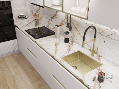 Детальное фото товара: Emar EMB-540(UN) PVD Matt Gold, мойка, нержавеющая сталь, матовое золото