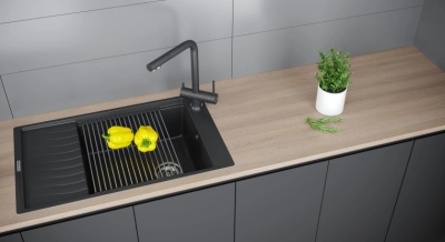 Детальное фото товара: KUCHENSTERN BRETT 60, мойка, гранит, антрацит