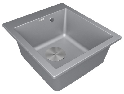 Paulmark KANTE 45, мойка, гранит, серый металлик Детальное фото товара: Paulmark KANTE 45, мойка, гранит, серый металлик