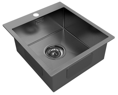 Детальное фото товара: Paulmark KRONER 45, мойка, нержавеющая сталь, вороненая сталь