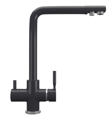 Детальное фото товара: Maunfeld MFQT-16DGR, смеситель, гранит, темно-серый