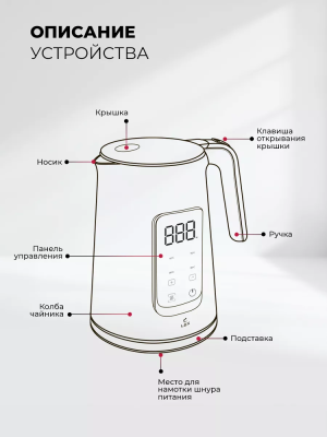 Детальное фото товара: LEX LXK 30026-2 электрический чайник