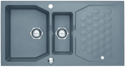 ALVEUS SENSUAL 70 GRANITAL+ STEEL-G04M, мойка, гранит, серый (с сифоном 1104729)