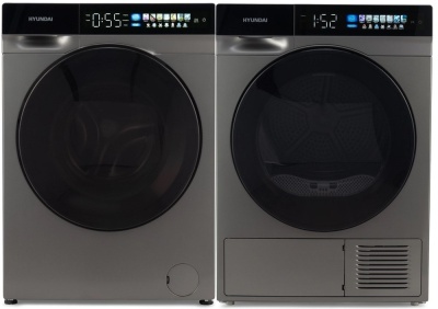 Детальное фото товара: Hyundai стирка WFE9230 DARK GRAY + сушка DFE9430 DARK GRAY