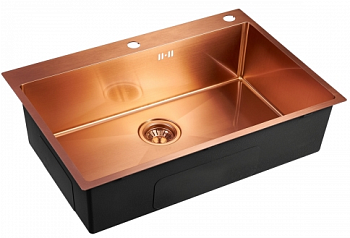 Фото товара: Emar EMB-125A PVD Nano Coppery, мойка, нержавеющая сталь, медь