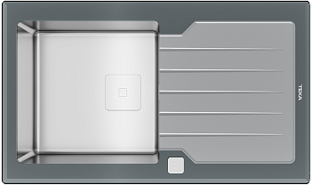 Фото товара: Teka DIAMOND RS15 1B 1D 86 STONE GREY, мойка, нержавеющая сталь, серый камень стекло