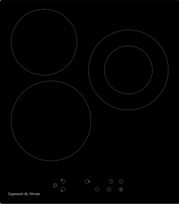 Детальное фото товара: Zigmund & Shtain CN 37.4 B стеклокерамическая поверхность
