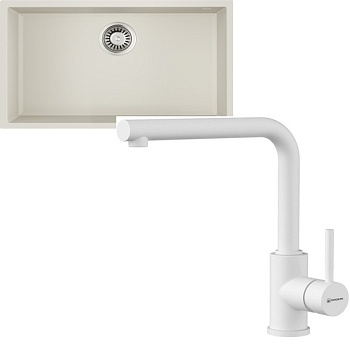 Фото товара: Omoikiri Tedori 66-U-WH + Nakagawa-P-WH белый