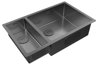 Paulmark NEXT 69/2S UNI, мойка, нержавеющая сталь, вороненая сталь (правая) Детальное фото товара: Paulmark NEXT 69/2S UNI, мойка, нержавеющая сталь, вороненая сталь (правая)