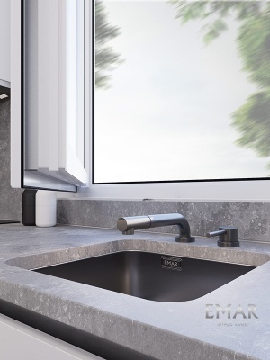 Детальное фото товара: Emar EC-7027 PVD Dark, смеситель, черный