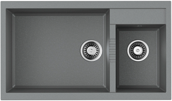 Фото товара: Omoikiri Tedori 86-2-LB-GR, мойка, гранит, leningrad grey