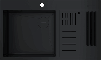 Фото товара: Omoikiri Akisame 86-2 Side-GB, мойка, нержавеющая сталь/графит