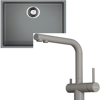Фото товара: Omoikiri Bosen 54-U-GR + Nagano-P-GR leningrad grey
