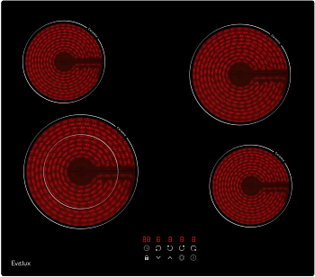 Фото товара: Evelux HEV 641 B стеклокерамическая поверхность